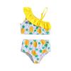 Exklusives Baby Mädchen Träger-Badeanzug-Set mit Ananas-Print