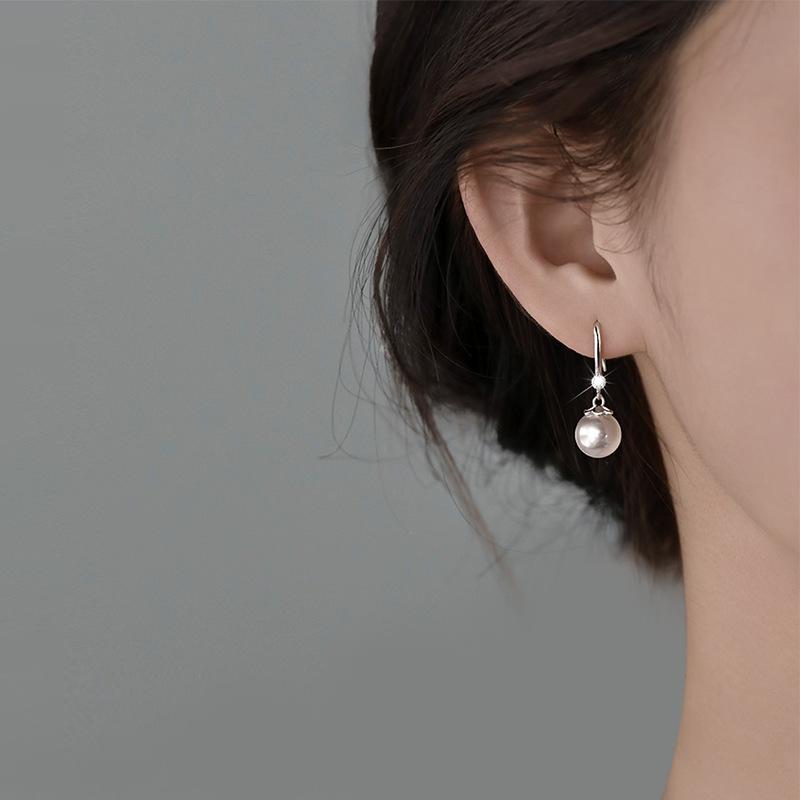Personalized Pattern Pearl Zircon Earrings Women's Ear Hooks Light Luxury Niche Earrings Earrings Jewelry
