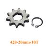 Motore Anteriore 428# 10T 11T 12T 13T 14T 15T 16T 17T 18T 19T Denti Pignone Catena 20mm Con Piastra di Fissaggio Bloccaggio Per KAYO BSE SSR