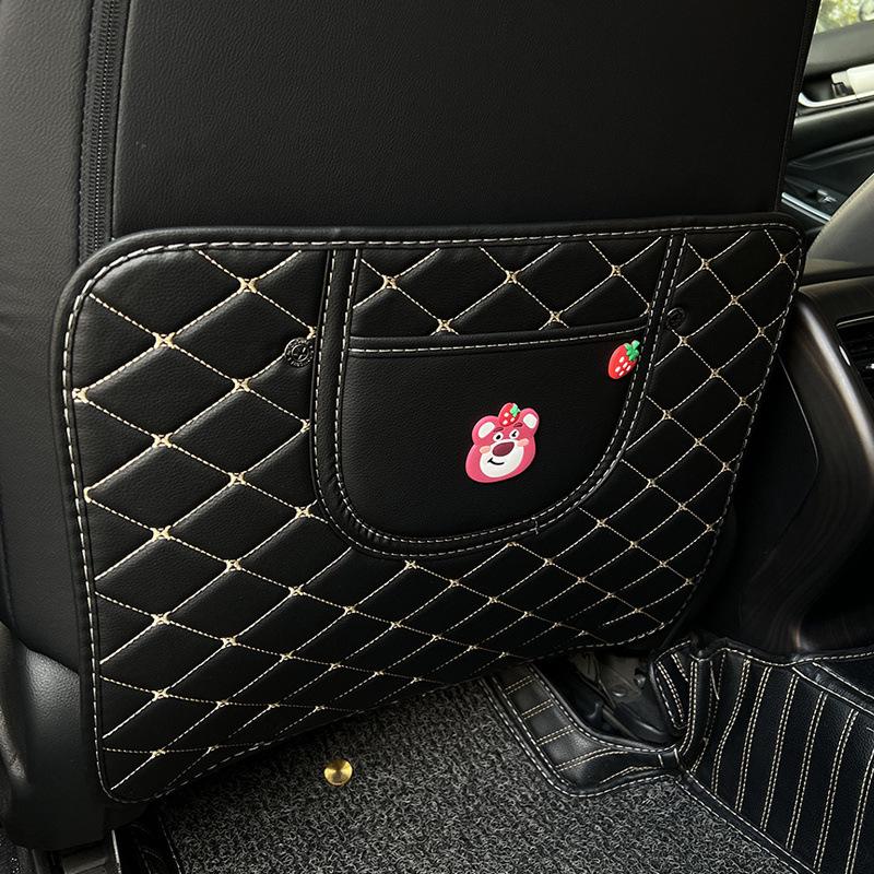 Children's Car Seat Back Protector: Creative Cartoon Kick & Scuff Guard