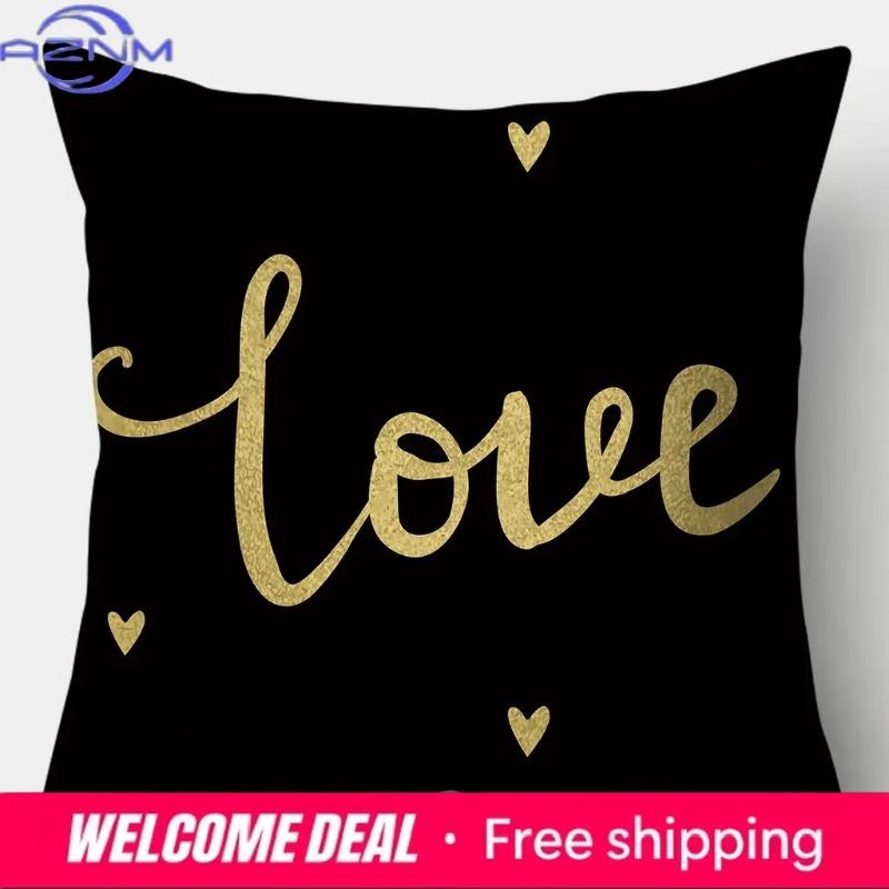 Home Decor Gold Patterned Decorative Digital Print Pillowcases Pattern Cushion Cover Suitable For Sofa Bedroom Car Pillow Cover