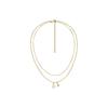 Pearl Series Double Chain Layered Design Lightweight Versatile Necklace Women Necklace Gold Brass EGS3273710