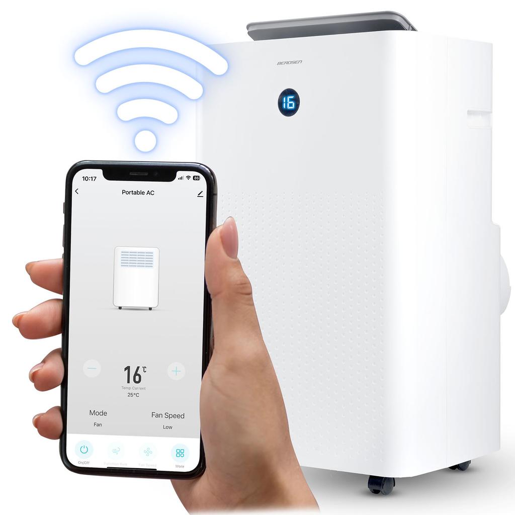 Climatiseur Portable 14000 Btu Déshumidificateur Chauffage Wifi 37L/24H Berdsen Bd-584