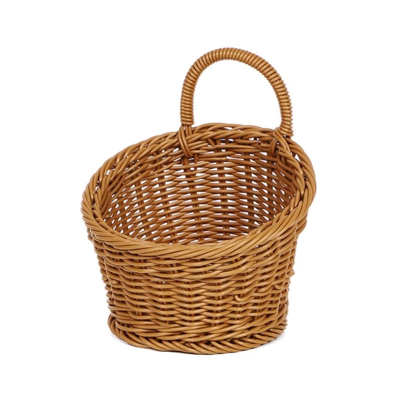 Vintage Wall Mounted Storage Basket Decorative Hanging Organizers For Homes With Sturdy PP Plastic Construction