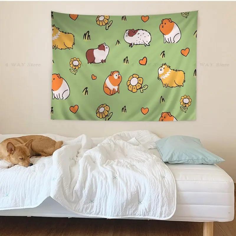 Niedlicher Meerschweinchen-Druck Wandteppich Büro Wohnzimmer Wandteppich Heim Wanddekoration Wandteppich