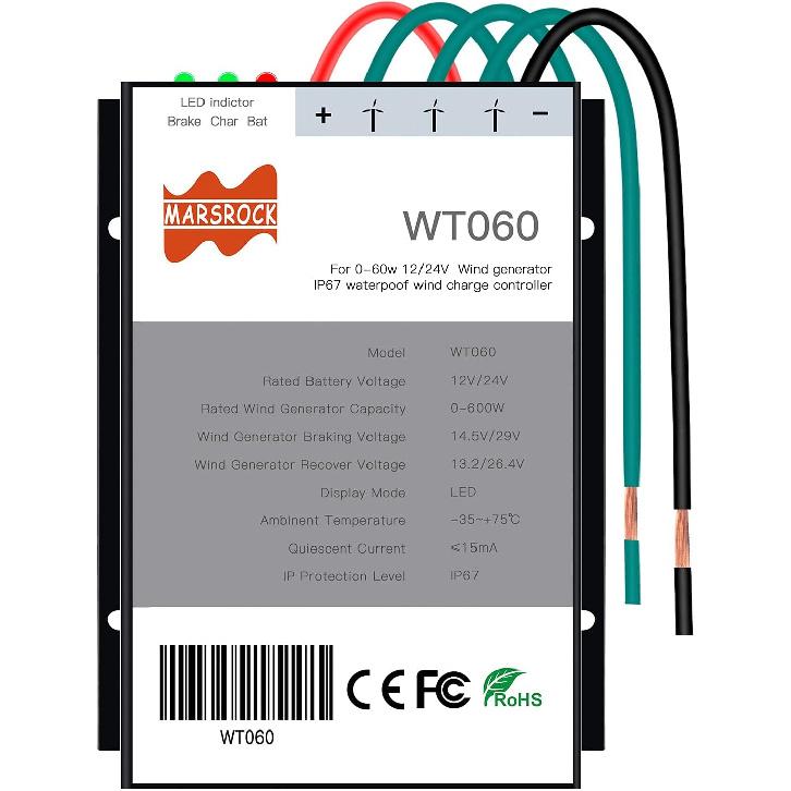 400Watt 500Watt 600Watt Wind Turbine Generator Controller IP67 Waterproof 12V/24V Automatic Controller AC to DC