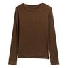Faux Cashmere Round Neck Base Layer Women Premium Can Be Outer Wear Long Sleeve T Shirt Autumn Winter Brushed Top