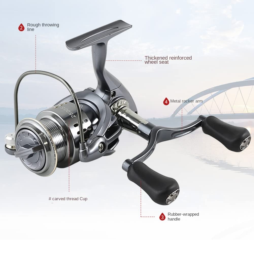Limnyves Fishing Reel 2500S 6.4:1 Spinning Reel Double Handle Grip Fishing Gear Fishing Reel