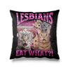 Aertemisi 18'' x 18'' Lesbians Eat What Funny Cat LGBTQ+ Square Throw Pillow Cushion Covers Cases Pillowcases 45cm x 45cm