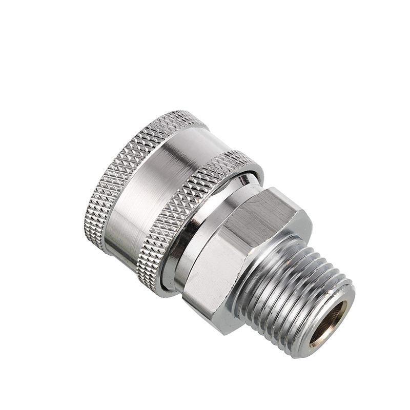 2PCS Pressure Washer Adapter 3/8 Inch BSP Male Thread Fitting Quick Connector