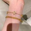 2026 New Gold Cross Pestle Zircon Diamond Chain Five Flower Bracelet Women's Niche Design New Chinese Bracelet Bracelet
