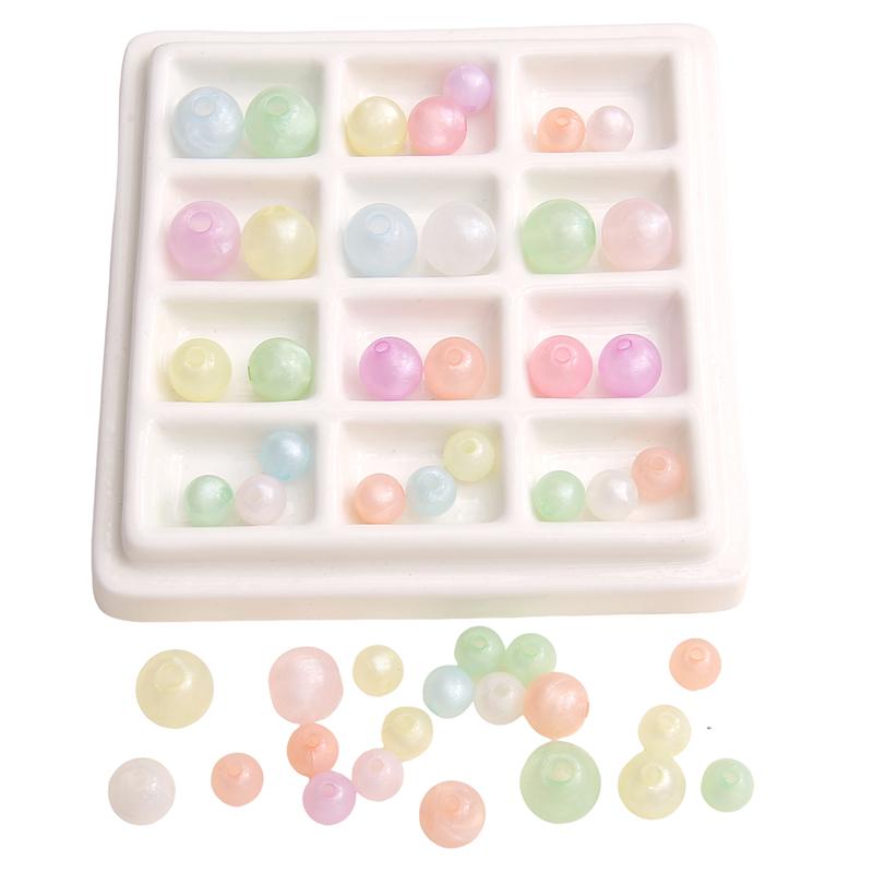 20-50pcs/bag Acrylic Luminous Round Beads DIY Bracelet Necklace Earrings Jewelry Accessories