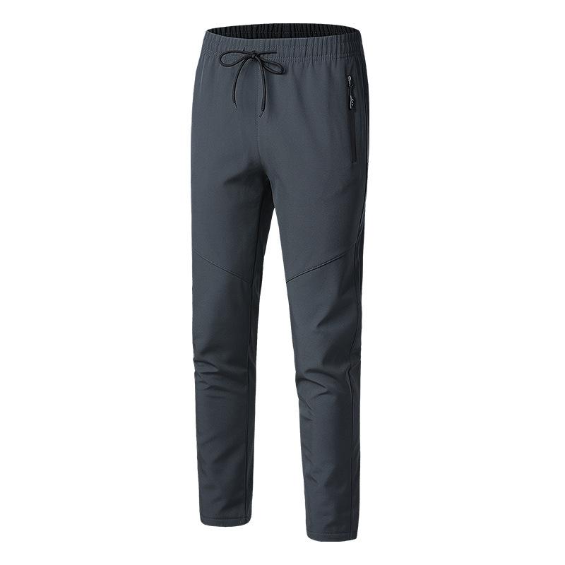 Winter Elastic Waist Pants Men's Waterproof Sports Trousers Outdoor Mountaineering Plus Velvet Stretch Casual Pants