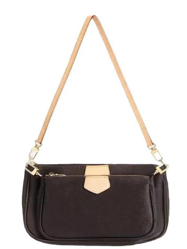 2024 Classic Monogram Leather Mahjong Crossbody Bag with Chain for Women