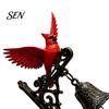 Decorative Accent for Office Red Bird Wall Mounted Doorbell, Resin Garden Hanging Bell, Outdoor Doorbell Home Weatherproof Ornament Farmhouse