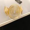 S/Round Shape Irregular Wide Bracelet Wave Opening Retro Hand Ring Zinc Zinc Alloy Wide Opening Bangle  Gift