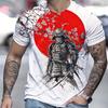 Japan Samurai Men T-Shirt Personalised Casual Short Sleeve Tees Summer Round Neck Loose Clothing for Male Fashion Designer Tops