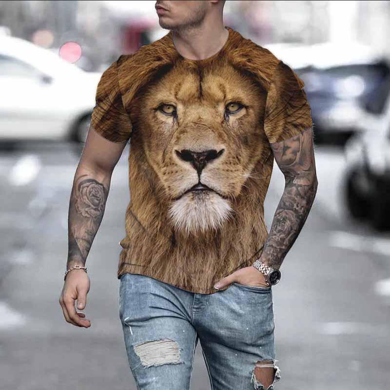 Tricou pentru bărbați, cu imprimeu 3D, cu animale, cu șoarece, la modă de vară, ocazional, sport în aer liber, fitness, cu gât rotund, cămașă cu mânecă scurtă pentru bărbați