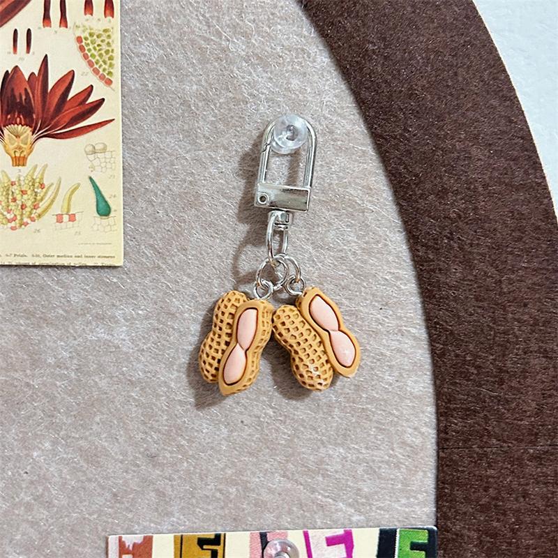 Creative Pistachio Melon Seeds Nøkkelring Funny Food Nøkkelring Anheng Øretelefonveske Charms Ryggsekk Dekorasjon Tilbehør Gaver