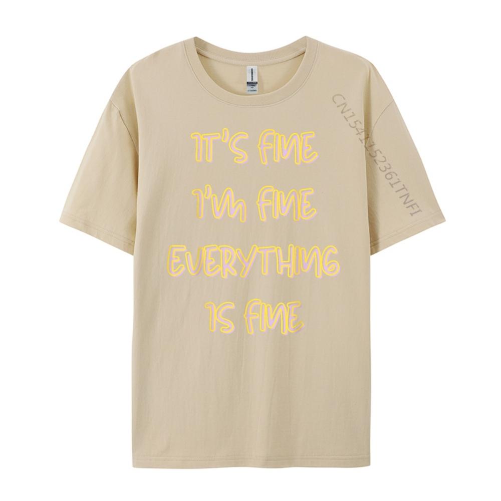 Funny Black Cat It Fine I M Fine Everything Is Fine Designer T Shirt Men T-Shirts