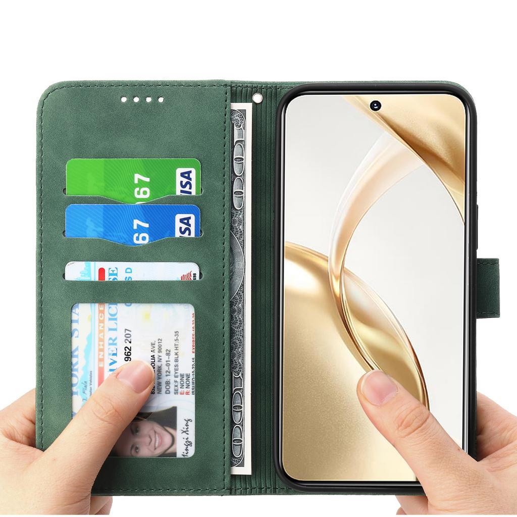 DIERFENG DF-03 For Honor 200 5G Wallet Case Lines Imprinted Leather Phone Cover