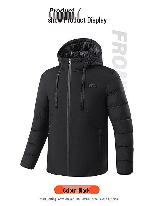 Heated Unisex USB Hooded Winter Jacket with Constant Temperature