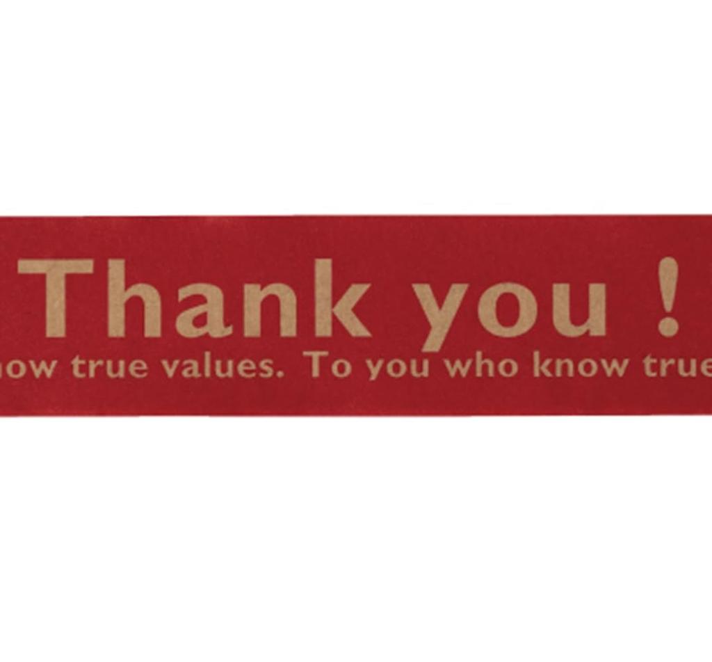 HEADS Kraft x 1 Danke Verpackung Verpackungsklebeband T-KL1 Japanisches Klebeband, 3,8cm 50m, Rot, Rolle, Klebeband, Klebeband,