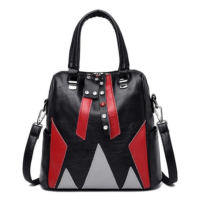 splice pu leather backpack