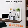 Desktop Bookshelf 9-Tier Storage Shelf, Modern White MDF Bookcase Organizer with Doors for Office,Study,Living Room,Holds 22lbs