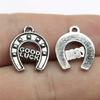 20pcs Charms Lucky Horseshoe Good Luck Antique Bronze Silver Color Pendants DIY Findings Tibetan Jewelry Craft