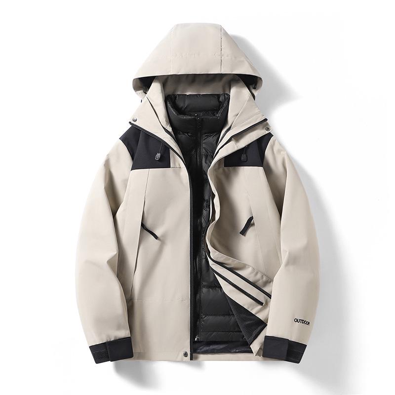 Teen Outdoor Colorblock 3-in-1 Waterproof Windbreaker with Detachable Hood