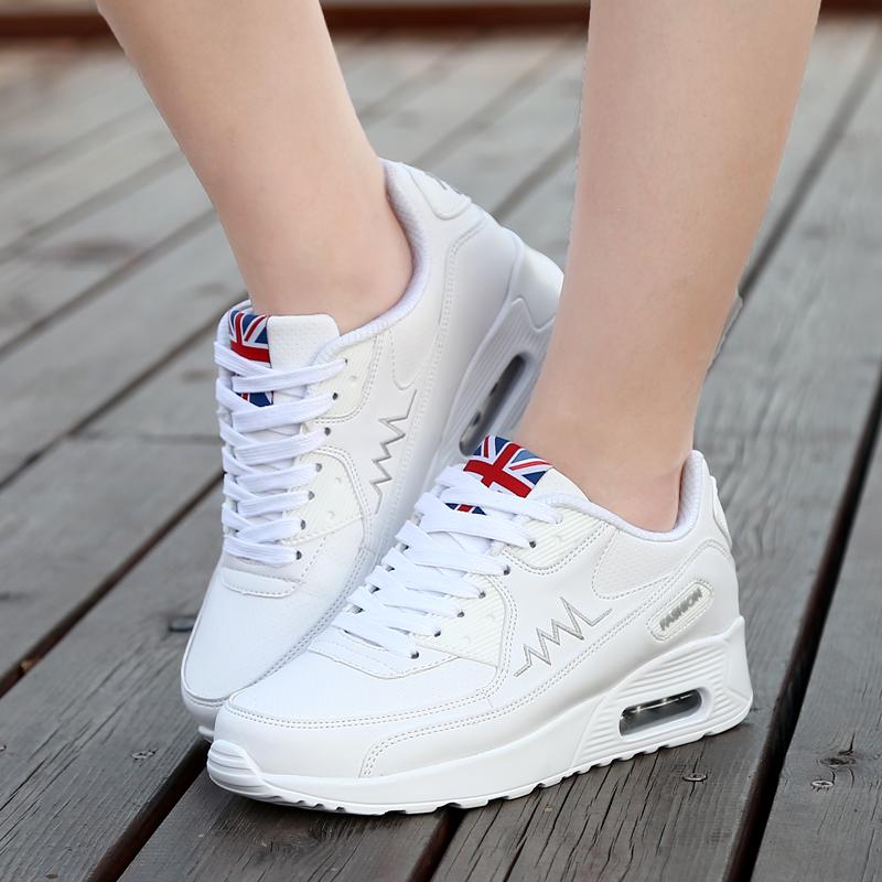 Fashion Air-cushion Sneakers Women PU Leather Casual Sports Shoes Breathable Dancing Platform Shoes Running Shoes