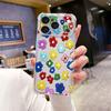 Selection Color Imitation Embroidered Flower Apple 12pm Mobile Phone Case iPhone17 Transparent Protective Case 16 Soft Case