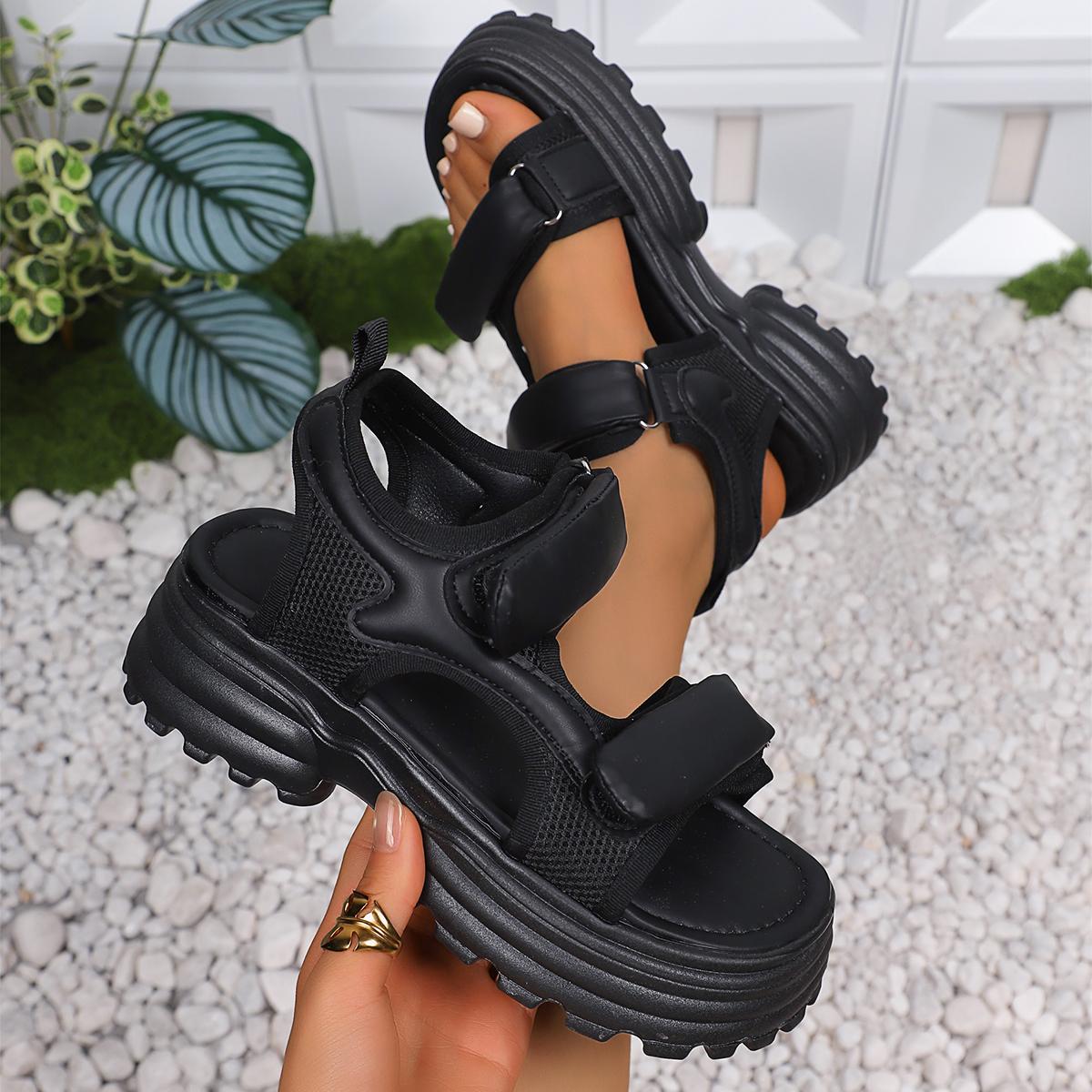 

Fashion Women Platform Sandals Lightweight Wedge High Heels Shoes Women Buckle Leather 2025 New Summer Woman Sandals Sandalias De Mujer 41 чёрный