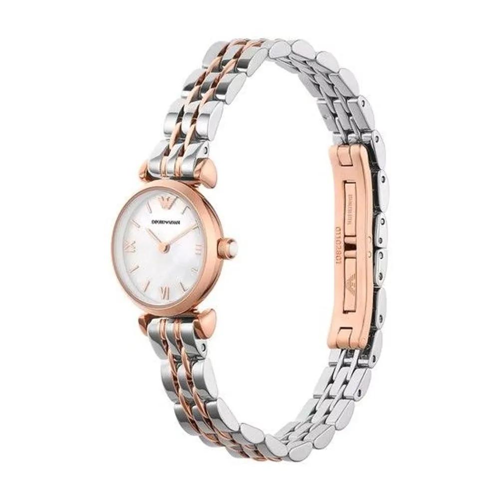 Emporio Armani Mother-of-Pearl Dial Quartz Women's Metal Watch AR1764