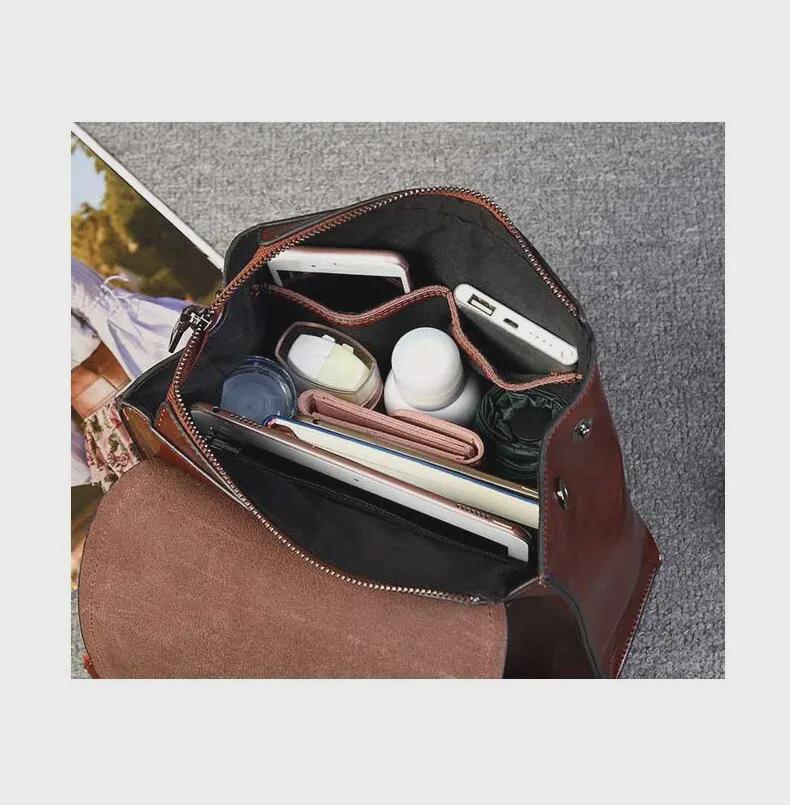 Diebstahlsicherer Rucksack aus echtem Leder 2025 für Damen mit großem Fassungsvermögen – Pendlertasche aus Rindsleder, Ins Style