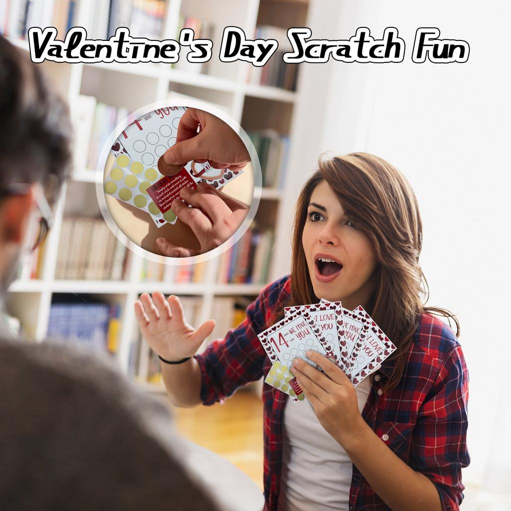 Valentine's Day Scratch Off 14 Things I Love About You 14 Things Option Customized DIY