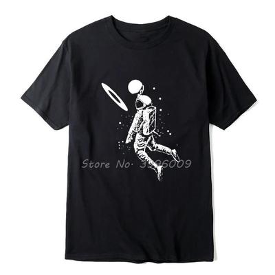 Unisex T Shirt Cotton Short Slleve Funny Moon Astronaut Print Unisex T Shirt Casual Loose Unisex Tshirt O-neck Unisex T-shirt Tee