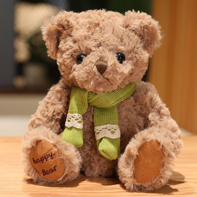 18cm Kawaii Scarf Bear Plush Toy Cute Hug Bear Boneca Urso Boneca Namorada Presente de Aniversário Boneca Travesseiro Presente de Natal Atacado