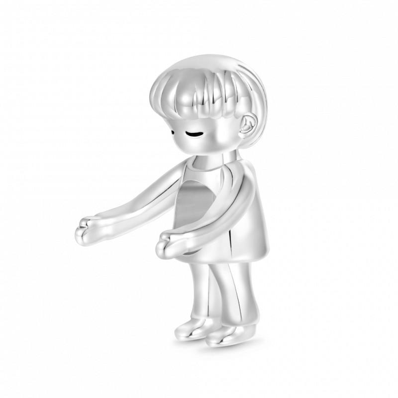 Little Girl Little Boy Charm Beads Pendant Fit Snake Silver Bracelet Necklace For Diy Jewelry Women Gift