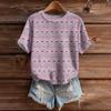 Women's Cute Sweater Knitted Fashion Casual Round-neck Short-sleeved  Cozy Print Top