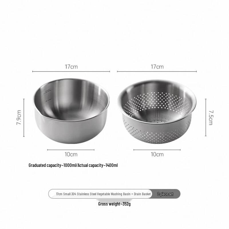 

Mishanni 304 Stainless Steel Colander and Wash Basin Set