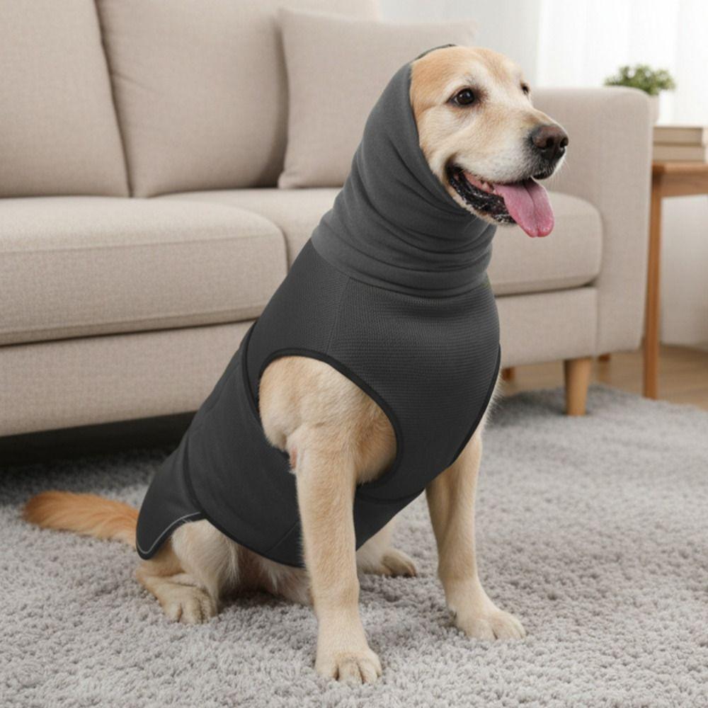 Elastic Dog Anxiety Vest Reflective Warm Dogs Calming Jacket Adjustable with Hoodie Pet Anti-Scare Pullover
