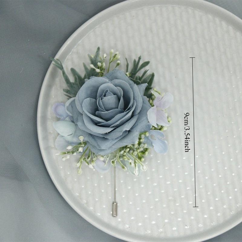 2 Sets of Simulated Wedding Bride Bridesmaid Blue Corsage Wrist Flower