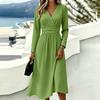 Women's Color V-Neck Short Sleeve Casual Dress for Everyday Wear