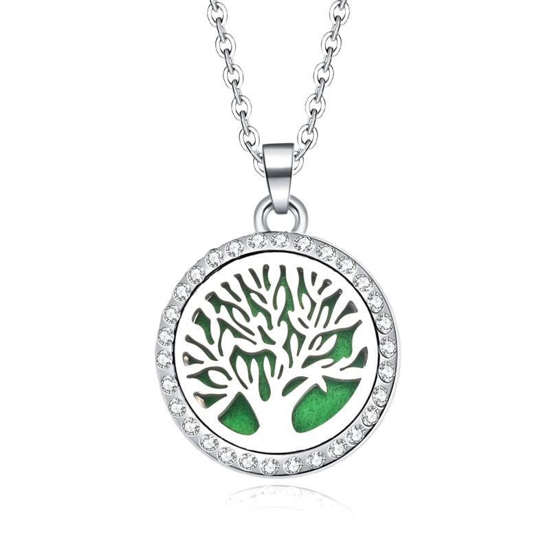 

New Stainless Steel Alloy Fashion Aromatherapy Necklace Essential Oil Diffuser Perfume Locket Pendant Women Jewelry Gift