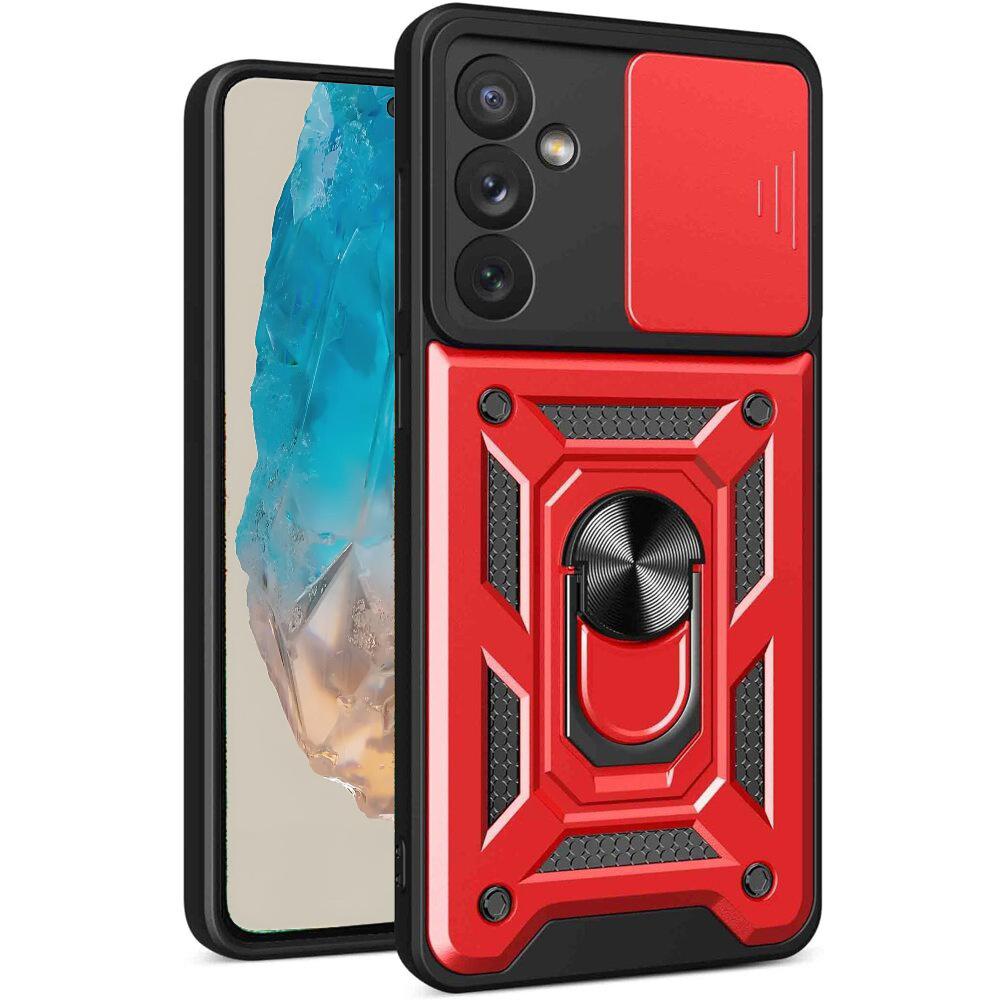 Armored case for Samsung Galaxy M35, CamShield Slide, red