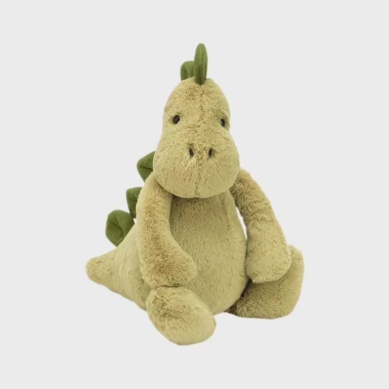 Søt sjenert grønn dinosaur plysjleke - Perfekt julegave