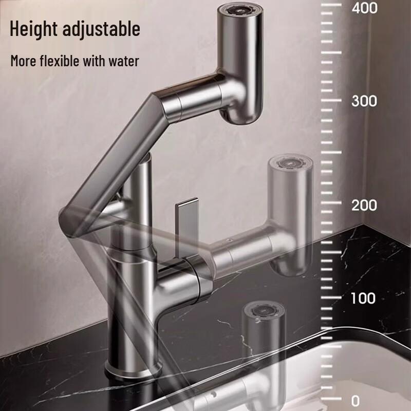 TLXT Lucky Cat Digital Display Hot/Cold Basin Faucet