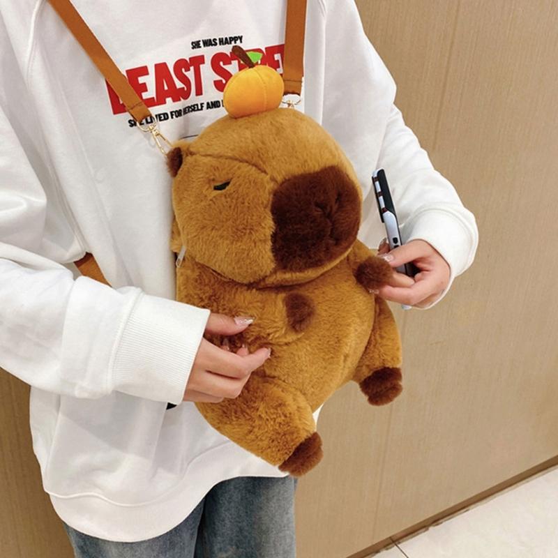 Kreativer Capybara Plüsch Rucksack Niedliche Umhängetasche Für Kinder Teenager Und Erwachsene Weiche Crossbody Taschen Schultasche Geschenk